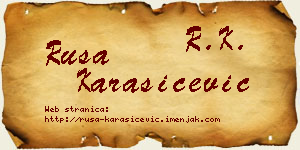 Rusa Karašićević vizit kartica